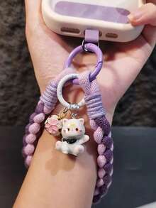 1条全新手工编织挂绳，短款腕带钥匙扣，适合户外旅行防丢挂绳，可用于挂手机、水瓶、钥匙，兼容安卓及大多数智能手机，是送给母亲、家人、朋友、孩子、生日、节日等场合的理想礼物。 - 彩色 - 查看 3