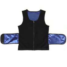 Herrs svettbastuväst, neopren midjetränare för fitness, gym, viktminskning - Svart - Visa 6