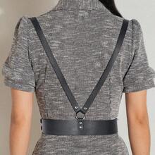 PU真皮腰带，办公必备配饰，西装腰带，休闲女士腰带和肩带，生日礼物，节日礼物 - 黑色 - 查看 5