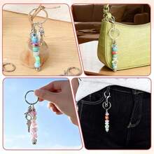 8pcs Beaded Keychain Making Kit (Beads Not Included) - For Handmade, DIY Keychain, Creative Decor Pendant And Gift Accessories - one-size - View 4