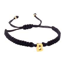 1 chiếc vòng tay đôi bằng thép không gỉ màu đen dệt thủ công, có thể tùy chỉnh 26 chữ cái, hình trái tim màu bạc, dành cho cặp đôi. - B2925 - Xem 29