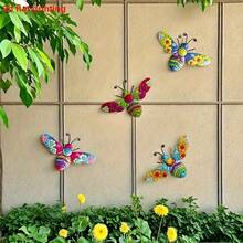 4件套，彩色花园蜜蜂墙饰，室内/室外悬挂式，适用于围栏、花园、农场 - 耐用亚克力蜜蜂花朵装饰品，蜜蜂摆件，花园装饰品 - 彩色 - 查看 4