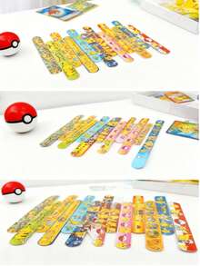 1/6/12pcs Pokemon Snap Bracelet Anime Pokemon Pocket Monster Sewing Bracelet Set, Holiday Party Gift (Random Delivery) - Multicolor - View 3