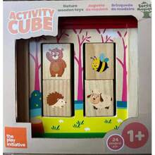 Cubo de Actividades de Madera, Juguete Educativo para Niños de 1+ Año, 24 Piezas, Diseño de Animales del Bosque,40963459 - Multicolor - Ver 1