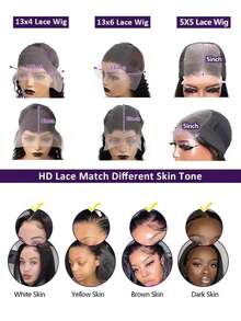 NARNI 34 Inch Body Wave Lace Front Wigs Human Hair 250% Density Glueless Human Hair Wig Nature Black Lace Front Wigs Human Hair 13x6 HD Transparent Body Wave Lace Frontal Wigs Human Hair Pre Plucked Human Hair Wigs For Women - Natural Black - 查看 9