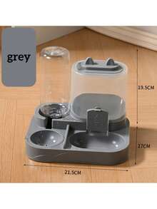 2-In-1 Cat Food And Water Bowls Set, Dry And Wet Separation, Durable Plastic Material, Pet Feeding And Watering Station, Easy To Clean, Suitable For Various Pets To Supplement Water And Healthy Feeding. - 500ml - View 9