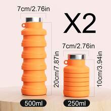 1pcs Silicone Foldable Sports Water Bottle Portable Outdoor Travel Water Cup Easy To Store Retractable Cup - 彩色 - 查看 15