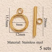 5 أزواج من الخواتم المفتوحة المطلية بالذهب الأصفر عيار 18 قيراط من الفولاذ المقاوم للصدأ بتصميمات قلب/فراشة/زهرة/محفورة، مناسبة لصنع الأساور والقلائد وغيرها من المجوهرات اليدوية، إكسسوارات زخرفية يومية - مشبك OT - مشاهدة 13