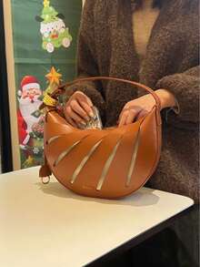 1 geantă de damă de înaltă calitate, JW P Crescent Moon Bag, geantă de navetă cu capacitate mare 2T29, geantă minimalistă la modă JANA New Hollow-Out pentru femei, geantă versatilă pentru femei, potrivită pentru naveta, întâlniri cu prietenii, cumpărături și diverse ocazii, ușoară cu design elegant - Multicolor - Vizualizare 9