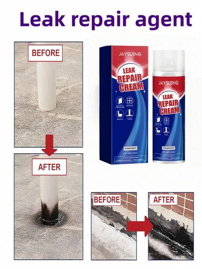 JAYSUING Leak Repair Sealant - Waterproof And Moisture-Proof Patching For Toilet Cracks, Pipes, Walls, Roofs. Can Withstand High/Low Temperatures, Sunlight And Cold Weather, With High Flexibility To Prevent Surface Cracking. Automatically Seals Leaks Quickly, Bonds Cracks Rapidly. Provides Truly Excellent Waterproofing, Saving You Time And Effort With Just One Application.