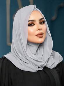 1件装女士纯色拉法帽滑雪面罩颈部保暖弹性头带头巾，透气舒适弹力宽边吸汗防滑多功能运动头饰，简约时尚围巾，带帽雪纺头巾组合 - 彩色 - 查看 7