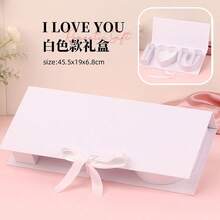 多色字母花卉礼盒 - “我爱你”纸质展示盒，适用于情人节、母亲节、婚礼、情侣，设计优雅，节日派对用品
