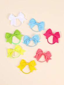 40pcs Colorful Bowknot Hair Accessories, Elastic Hair Bands Ribbon, Elegant Style For Girls, Teens, Everyday Wear - Multicolor - View 4