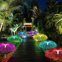 GCTECHING 1pc LED Solar Powered Jellyfish Lamp, Plastic Material Outdoor Fiber Optic Jellyfish Light Suitable For Street, Wall, House, Garden, Balcony, Lawn, Party, Daily Use - Single-layer Jellyfish Lamp - View 5