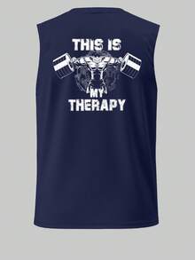 This Is My Healing Fitness Tank Top, Fitness Tank Top, My Healing Tank Top: Fitness Motivation, Fitness Tank Top, Fitness Tank Top, Fitness Apparel, Motivation, Healing, Men's Fashion, Muscle Tank, Weightlifting Tank - Royal Blue - View 3