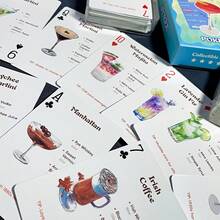 复活节鸡尾酒配方扑克牌游戏，节日必备派对游戏，54张独特的调酒游戏指南卡牌，饮酒卡牌游戏；情人节、家庭聚会、酒吧、游戏之夜派对收藏版派对桌游 - 彩色 - 查看 4