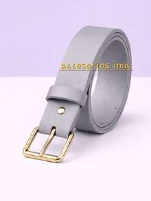 Women's Belt With Silver Buckle, Casual - 灰色 - 查看 2