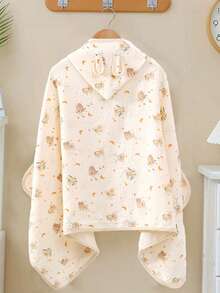 1件婴儿及幼儿柔软连帽棉纱斗篷浴巾，65*135厘米 - 彩色 - 查看 11