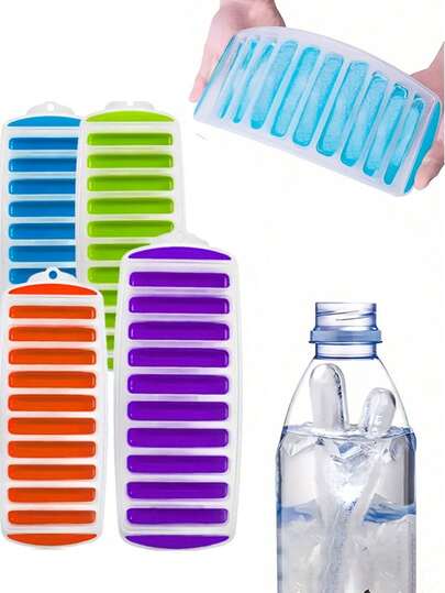 5/2/1pc Silicone Ice Cube Trays - Reusable Flexible Popsicle Molds, Suitable For Small-Mouthed Bottles, Quick Ice Making, Perfect For Kitchen, Bar Parties, Travel, And Outdoor Use.