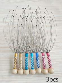 1pc Octopus Head Massager, 12 Tentacle Scalp Massage Tool, Fun Relaxation Gift, Soul Extractor, Head Scratcher, Unisex Stress Relief Massager - Multicolor - View 11