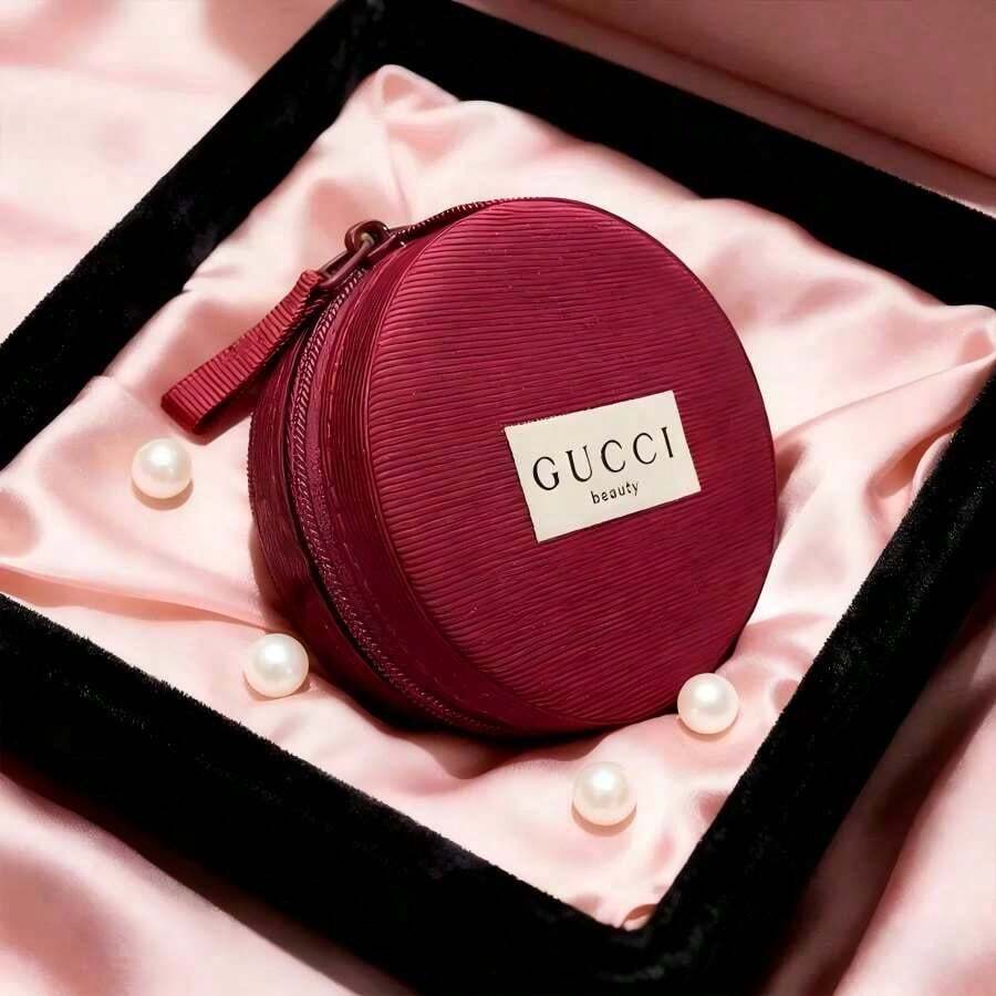 Gucci Encora Red Portable Makeup Bag - Cushioned Case For Girls, With Earphone & Coin Storage, Jewelry Organizer - Red - View 1