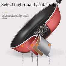 Frying Pan Non Stick 24cm Frying Pan Diamond,Lightweight & Easy To Clean, Induction Compatible - Red - View 2