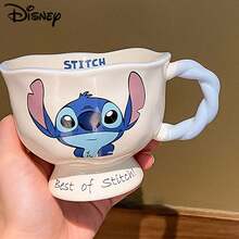 Disney 官方授权史迪奇联名款陶瓷马克杯，2025新款可爱情侣水杯，高品质咖啡杯，生日礼物 - 彩色 - 查看 5