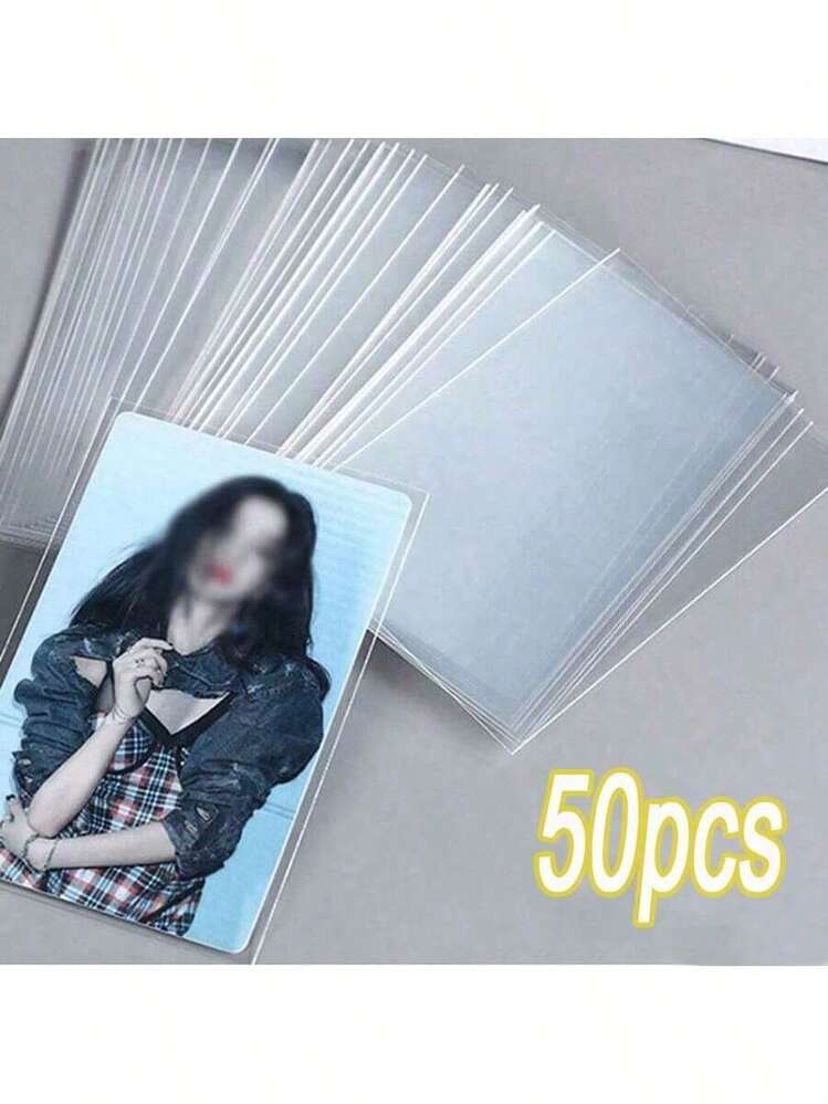 100/50 piezas/paquete, Fundas protectoras de tarjetas, Fundas protectoras de fotos especiales, Fundas protectoras de tarjetas con diseño de palomitas de maíz, Fundas protectoras con diseño de estrellas, Fundas protectoras transparentes de alta definición, Álbumes de fotos, Fundas protectoras holográficas completas para álbumes de películas y carpetas, Juego de fundas protectoras, Kpop, Portarretratos, Stray Kpop, Temporada de vuelta al colegio - Multicolor - Añade 17