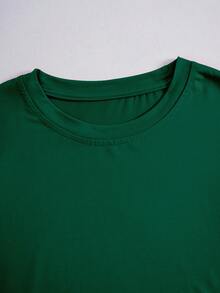 Áo thun nữ in theo yêu cầu - Thêm ảnh của bạn (ngang/huy hiệu/cặp đôi/gia đình/tự sướng/thú cưng), in hai mặt, thích hợp cho du lịch mùa hè, quà tặng bạn gái, áo thun nữ, áo nữ in theo yêu cầu, đồ tập gym, thân thiện với yoga. - Màu xanh lá cây đậm - Xem 6