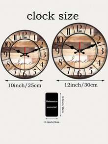 1pc 10-12 Inch Wooden Wall Clock, Silent Operation - Creative & Interesting Design, Suitable For Home Decor And Gifts, Battery Powered (Batteries Not Included), Room Decor - Multicolor - View 8