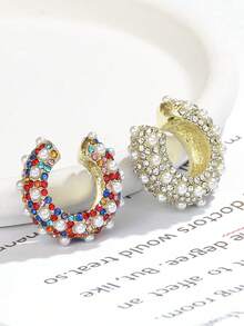 3 cái/bộ Vòng bít tai trang trí bằng đá rhinestone - Nhiều màu - Xem 9