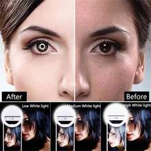 白色/粉色/蓝色/黑色双色温补光灯 1个便携式LED自拍环形灯 化妆镜灯 USB充电 3种照明模式 照片美颜光环灯 直播夹灯 150mAh 适用于视频会议 摄影 纹身 护肤 妇女节礼物 生日庆祝 白色/粉色/蓝色/黑色 露营 - Multicolor - 查看 4