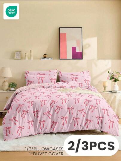 Juego de ropa de cama de 2/3 piezas, cómodo y transpirable, amigable con la piel, suave y resistente a las pelusas, textil para el hogar lindo, incluye 1 funda nórdica y 1/2 fundas de almohada, se ajusta a camas individuales, dobles, queen y king, apto para todas las estaciones, certificado Oeko-Tex