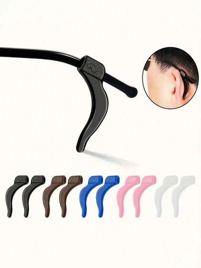 12/24pcs Soft & Comfortable Non-Slip Eyeglass Ear Hooks, Silicone Eargrips, Suitable For Glasses, Sports Glasses, Anti-Slip Ear Hooks Support Eyewear Legs, Anti-Drop Clips