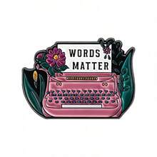 花卉字母胸针音乐播放器徽章 - 黑色 - 查看 8