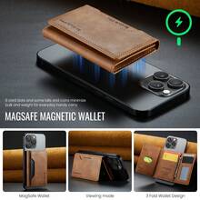LC.IMEEKE 1pc Pu Leather Magnetic Wallet Card Holder Stand MagSafe Accessories Compatible With Phone17 16 15 14 13 12 Pro/Pro Max/Plus/Mini For Men Wallet Mini Wallet Purse Wallet Small Wallet Card Wallet Gifts For Men - Brown - View 3
