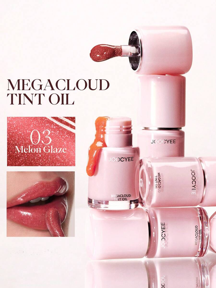 JOOCYEE MEGACLOUD TINT OIL Fermented Color Tinting Oil, Mirror-Like Glossy Lip Gloss, Non-Stick, Waterproof Lipstick, Nude Color, Moisturizing Lip Balm For Autumn/Winter - #03 Melon Glaze - 查看 1
