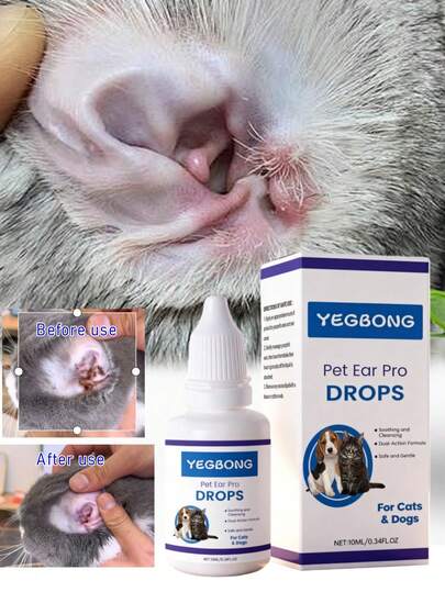 Pet Ear Care Solution, Gentle Daily Cleaning For Cat & Dog Ear Odor
