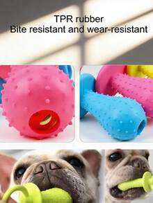 Pet Pacifier Chew Toys, Teeth Cleaning Gum Massage, Rubber Material Elastic, Outdoor Walking Training, Small Dogs Cats Puppies, Durable Bite Resistant, Interactive Pet Teeth Care Chew Toys - Multicolor - View 5