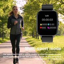 2件套，适用于女士1.83英寸智能手表，硅胶表带，高清显示，支持通话、收发信息、多种运动模式、音乐播放，兼容iOS和安卓系统，搭配水钻手链，适合日常佩戴、节日庆典、馈赠亲友、户外活动、上学等各种场合。 - 彩色 - 查看 6