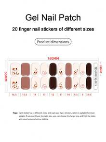 固化凝胶美甲贴，透明底胶，20片装，需使用UV灯，沙龙品质，持久耐用，ES20跨境批发代发货红皮书同款美甲贴纸，指尖美甲贴纸，美甲用品 - 彩色 - 查看 4
