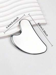 1pc Stainless Steel Heart-Shaped Gua Sha Tool For Facial Massage, Portable Muscle Relaxation Massage Board - [心型按摩刮痧板]加大加厚款/1個 - 查看 9