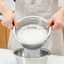 2件套，不锈钢双层滤篮 - 大容量，可重复使用，非常适合清洗水果和蔬菜 - 銀色 - 查看 12