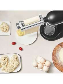 Pasta Attachment For KitchenAid Stand Mixer, Stainless Steel Pasta Sheet Roller Attachment, Pasta Maker Machine Accessory With 8 Adjustable Thickness Knob, KitchenAid Pasta Attachment - 銀色 - 查看 9