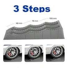 2个重型房车车轮挡块,房车调平块,汽车防滑块,房车稳定垫,汽车车轮坡道,车轮垫片。承重3.5吨,防滑设计,3种不同高度。帮助您的房车在不平坦的路面上保持水平;抬升车辆以便进行维护。适用于室内和室外。左右轮通用。 - 3.5 Tonne - 查看 4