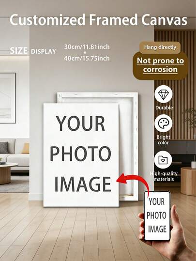 1 Póster de pintura al óleo personalizable de alta definición, póster de lienzo personalizado, foto personalizada - Comparte tus recuerdos talla grande queridos y tus momentos talla grande preciados, el regalo perfecto para amigos y familiares, arte de pared para aniversarios, Día de San Valentín, Día de la Madre, cumpleaños, Día del Niño y talla grande