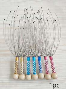 1pc Octopus Head Massager, 12 Tentacle Scalp Massage Tool, Fun Relaxation Gift, Soul Extractor, Head Scratcher, Unisex Stress Relief Massager - Multicolor - View 10