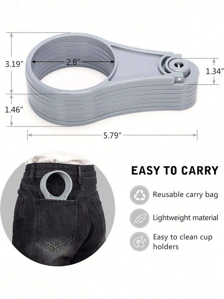 1/2pcs Foldable 6-Slot Beverage Holder, Rotatable Drink Organizer Tray, Lightweight Durable Plastic Drink Caddy, Suitable For Party, BBQ, Camping, Picnic And Outdoor Activities, Can Hold Coffee, Wine, Cocktails, Ideal For Camping Drink Storage And Party Accessory, With Easy-Grip Handle, Great Gift For Halloween, Valentine's Day, Christmas, Thanksgiving, Comes With 1 Bottle Opener - Multicolor - View 8