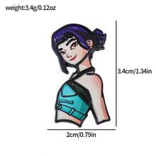 Mattel 1件新款卡通热销商品，女巫猎人团体金属徽章，合金印花胸针，胸章配饰别针，小众时尚女巫猎人团体金属徽章，女巫猎人团体 - 彩色 - 查看 12