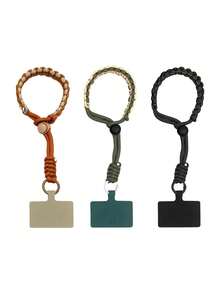 3pzs Correa Para Celular muñeca,Cordón Para Celular Ajustable,strap para celular con Hebilla de metal,Diseño tejido, cómodo y transpirable,para deportes al aire libre (Negro+Verde+Marrón),40967899 - Multicolor - Ver 1
